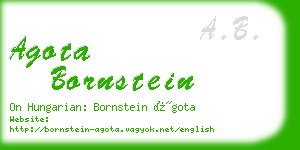 agota bornstein business card